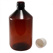 PET flaska brun inkl vit brytringskork 500ml_3015